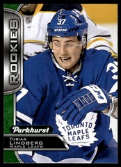 2016-17 Parkhurst Rookies Green #334 Tobias Lindberg Maple Leafs